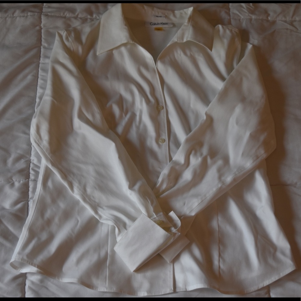 Calvin Klein White Button-up Dress Shirt